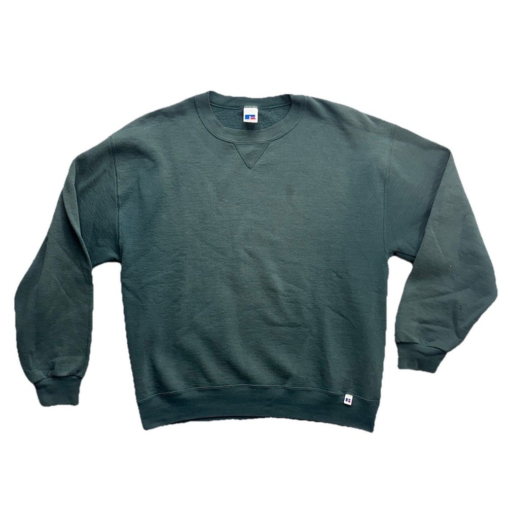 Vintage 90s Russell Athletic Green Sweatshirt L Made In Mexico
